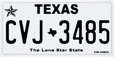 TX license plate CVJ3485