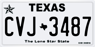 TX license plate CVJ3487