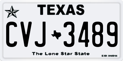TX license plate CVJ3489