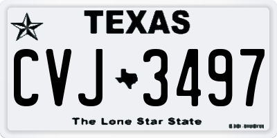 TX license plate CVJ3497