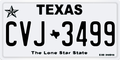 TX license plate CVJ3499