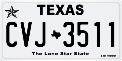 TX license plate CVJ3511