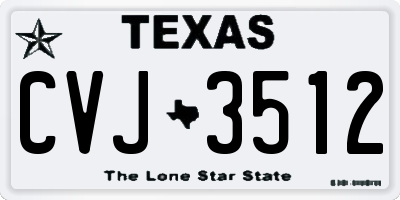 TX license plate CVJ3512