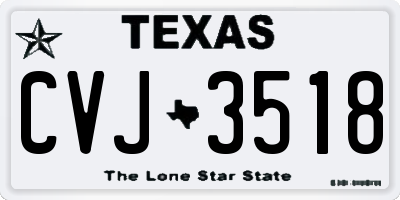TX license plate CVJ3518