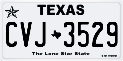 TX license plate CVJ3529