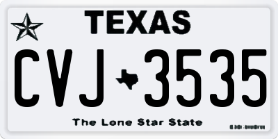 TX license plate CVJ3535