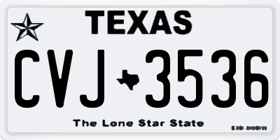 TX license plate CVJ3536