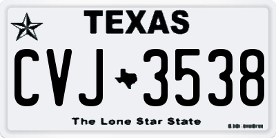 TX license plate CVJ3538