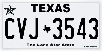 TX license plate CVJ3543