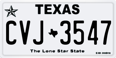 TX license plate CVJ3547