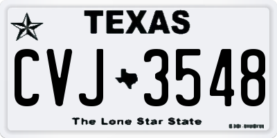 TX license plate CVJ3548