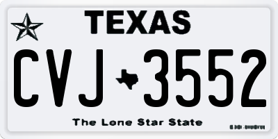 TX license plate CVJ3552