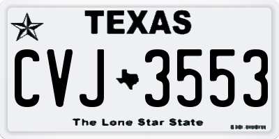 TX license plate CVJ3553
