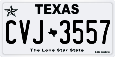 TX license plate CVJ3557