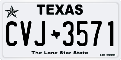 TX license plate CVJ3571
