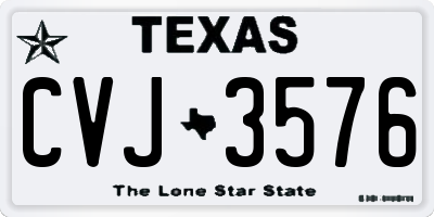 TX license plate CVJ3576