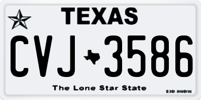 TX license plate CVJ3586