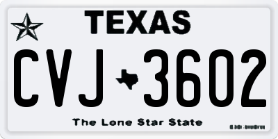 TX license plate CVJ3602