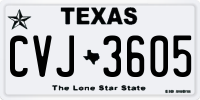 TX license plate CVJ3605
