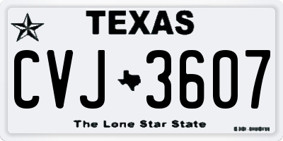TX license plate CVJ3607