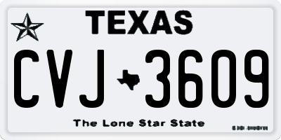 TX license plate CVJ3609