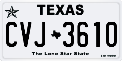 TX license plate CVJ3610