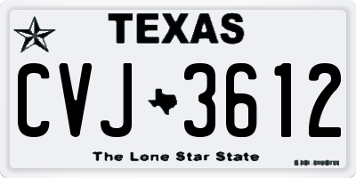 TX license plate CVJ3612