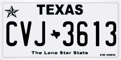 TX license plate CVJ3613