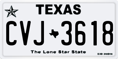 TX license plate CVJ3618