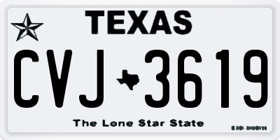 TX license plate CVJ3619