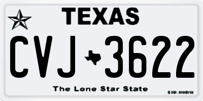 TX license plate CVJ3622