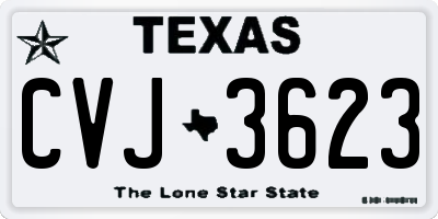 TX license plate CVJ3623