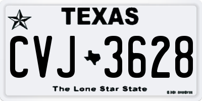 TX license plate CVJ3628