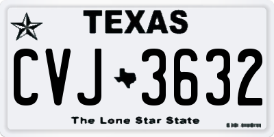 TX license plate CVJ3632