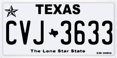 TX license plate CVJ3633