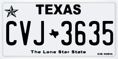 TX license plate CVJ3635