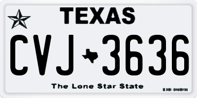 TX license plate CVJ3636