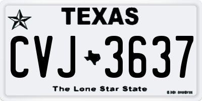 TX license plate CVJ3637