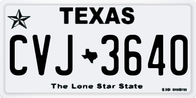TX license plate CVJ3640
