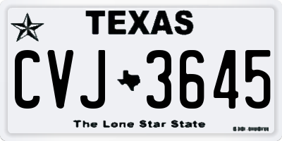 TX license plate CVJ3645