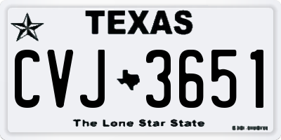 TX license plate CVJ3651