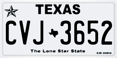 TX license plate CVJ3652