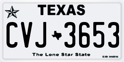 TX license plate CVJ3653