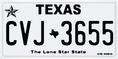 TX license plate CVJ3655