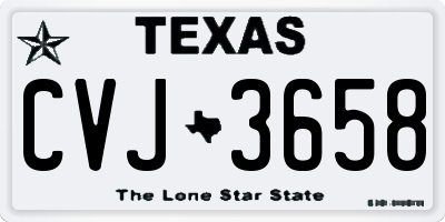 TX license plate CVJ3658
