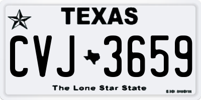 TX license plate CVJ3659
