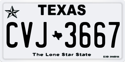 TX license plate CVJ3667