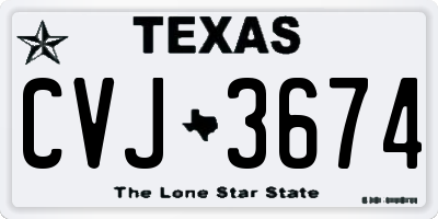 TX license plate CVJ3674