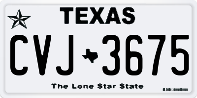 TX license plate CVJ3675