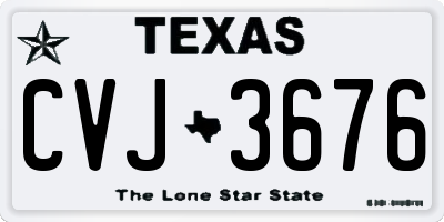 TX license plate CVJ3676